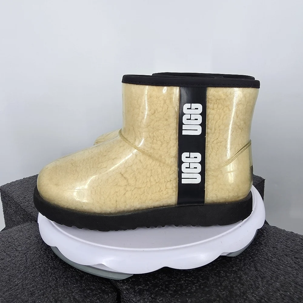 UGG Classic Clear Mini Boots Natural Black Kids 4 / Women 6 Waterproof Shoes